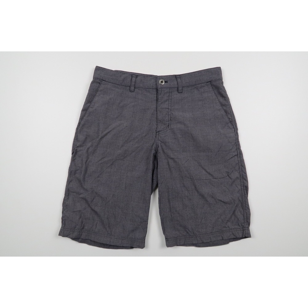 Patagonia Men's‎ 30 Casual Shorts Black Plaid Nylon Flat Front Stretch